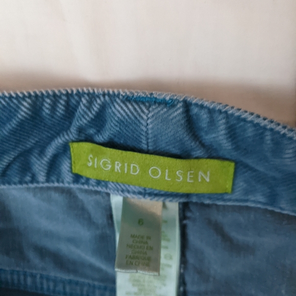 Woman's Sigrid Olsen Blue Corduroy Pants - Picture 2 of 5